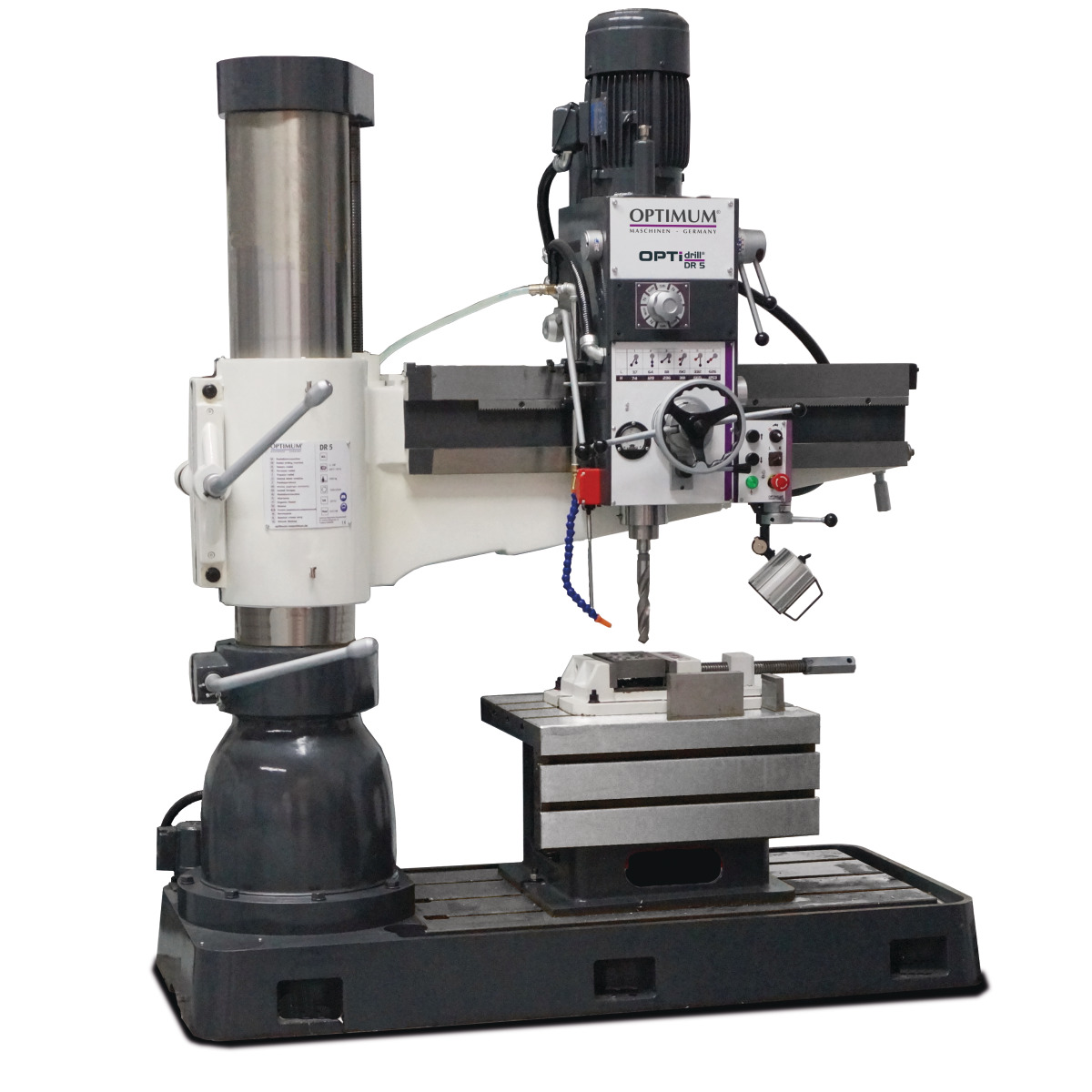 Figure shows RD 5 with optional drill and vice