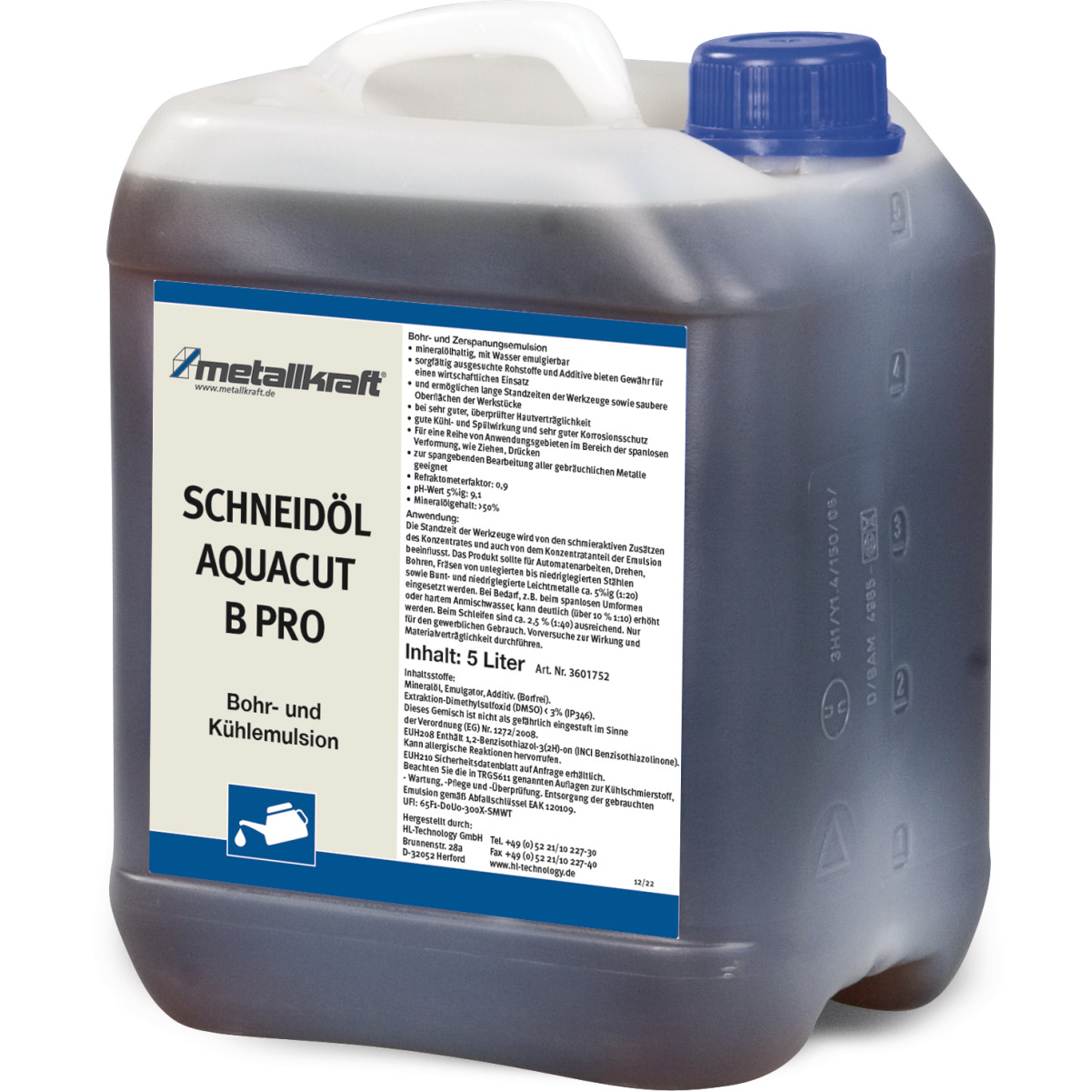Emulsão para perfuração e corte AQUACUT B Pro, 5 l