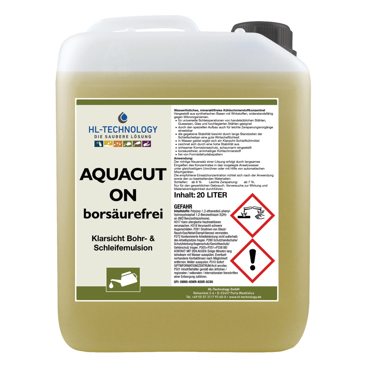 Cutting oil Aquacut ON boric acid free 20 l