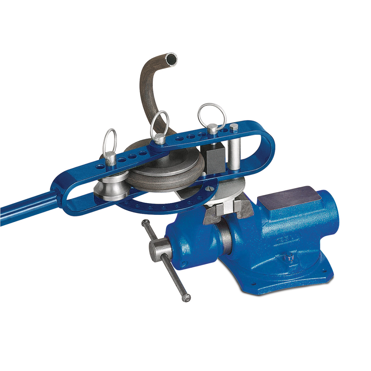 Figure shows bending unit RB 12 mounted on a vise, vise not included