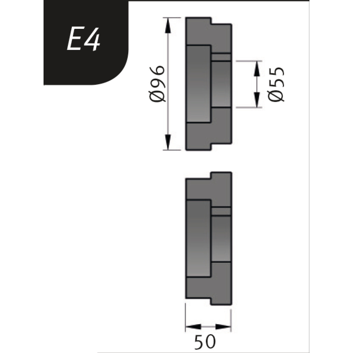 Rodillos de curvado tipo E4, Ø 96 x 55 x 50 mm