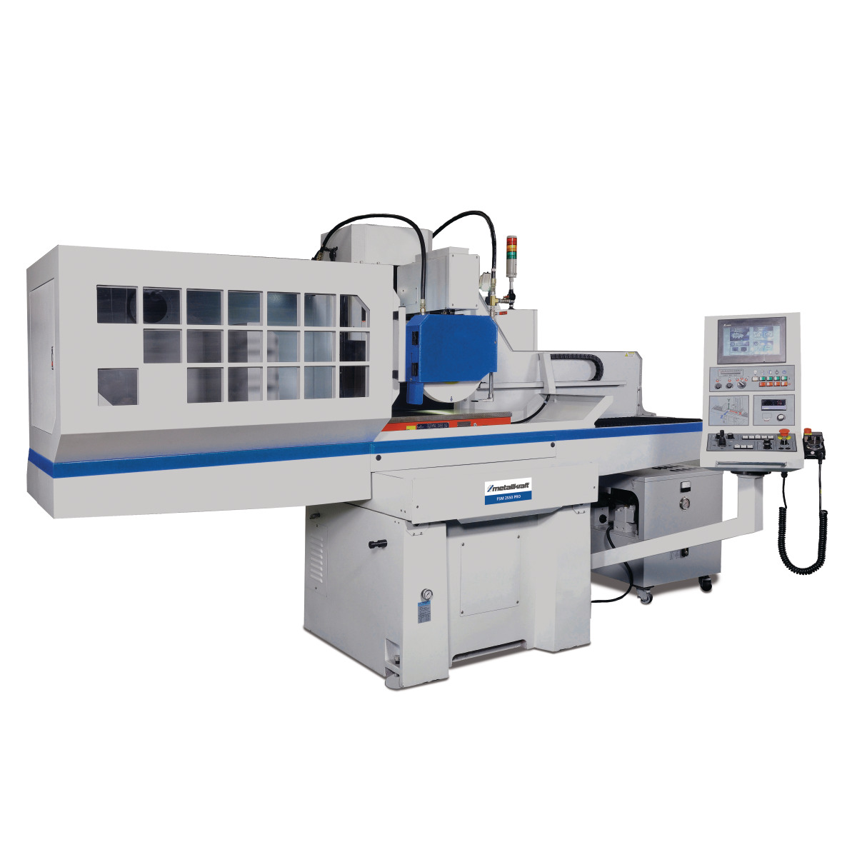 Picture shows optional NC dressing device on the grinding head