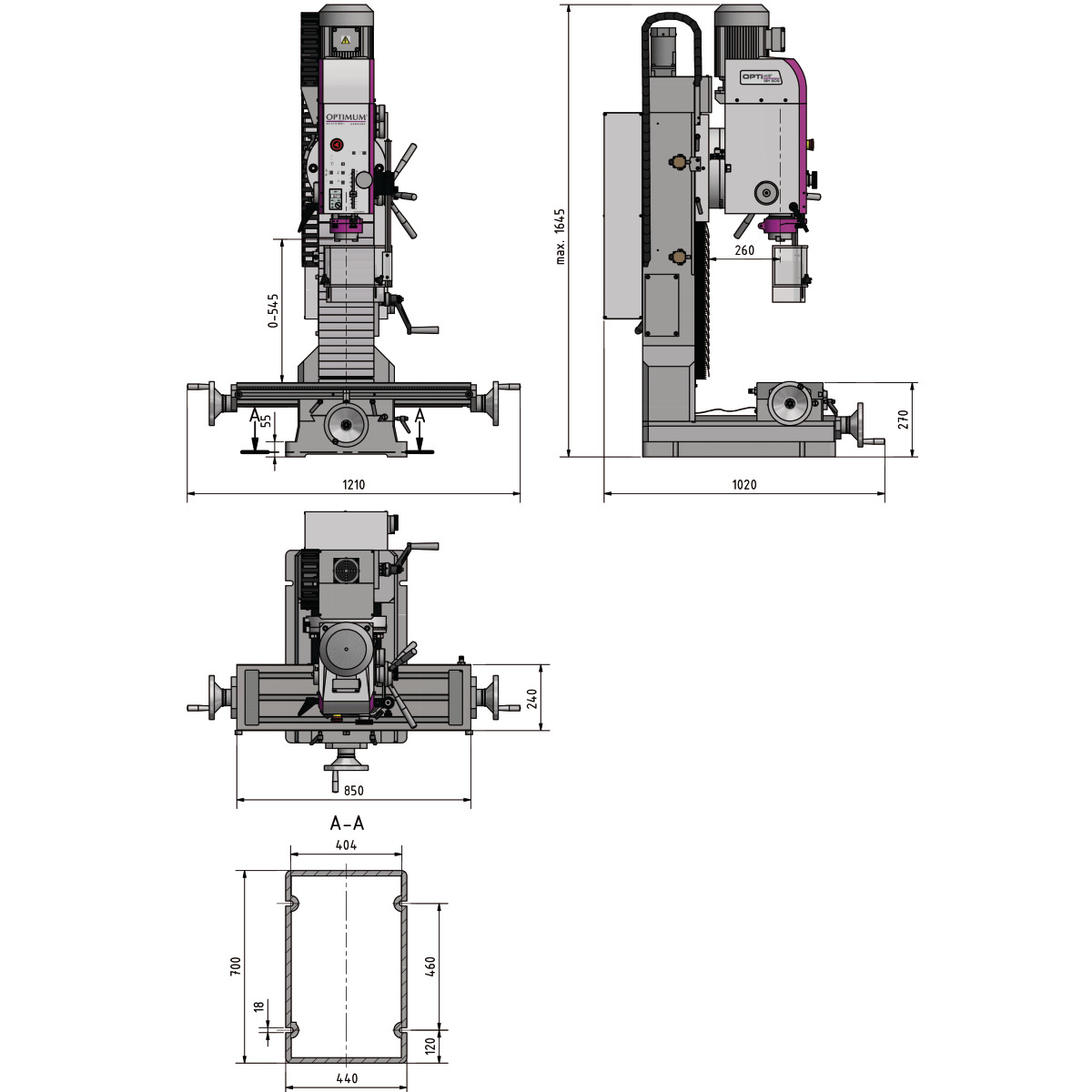 Präzisions-Bohr-Fräsmaschine OPTImill MH 50G